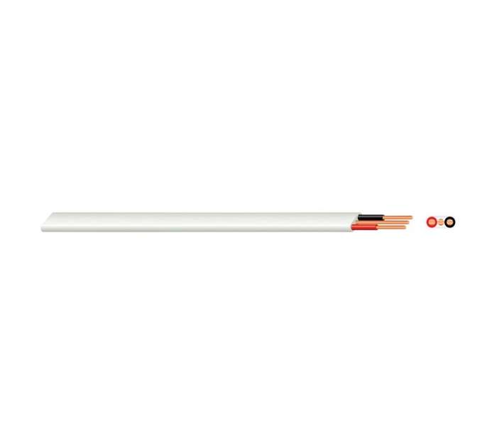 Flat Twin Earth - White (2.5mm) (Price Per Meter)