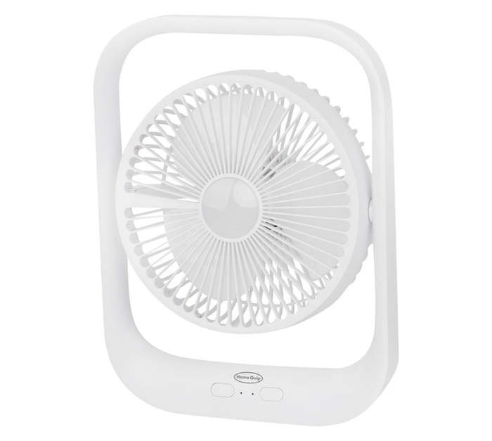 Home Quip USB Rechargeable Table Top Cool Blaster Fan - White