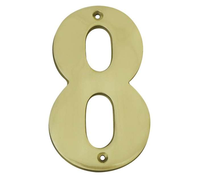 Euro Brass Numeral 8 - Aluminium (175mm)
