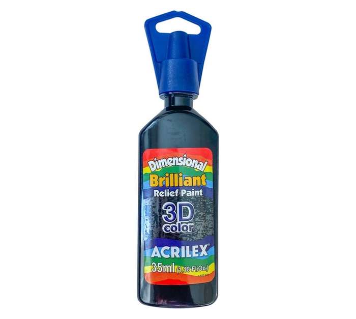 Acrilex ADBBK Dimensional 3D Brilliant Paint - Black (35ml)