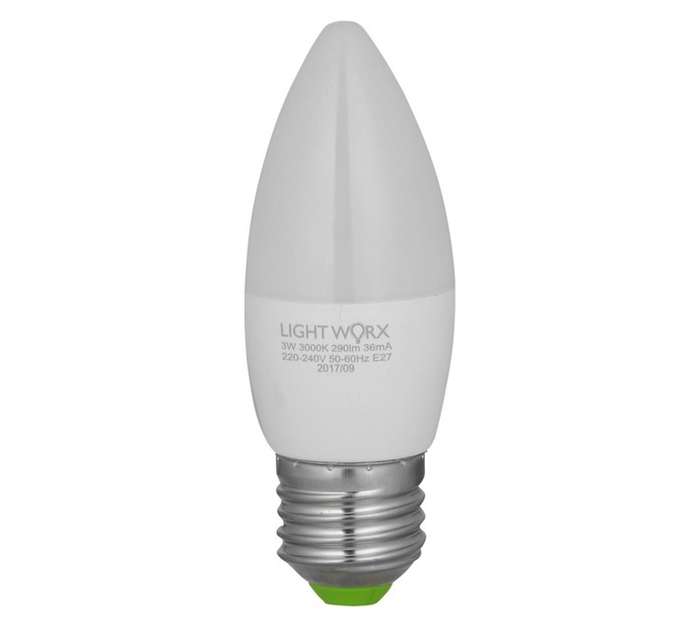 Lightworx LED Candle 3w E27 - Warm White