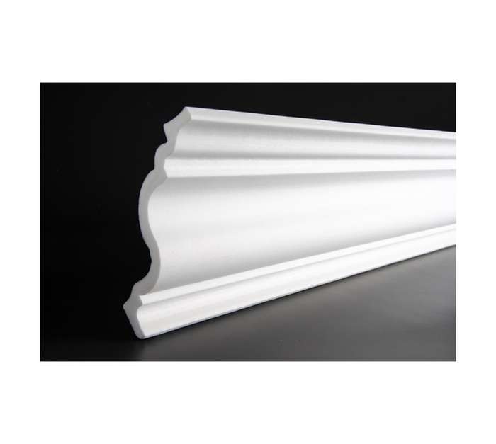 Upper Edge Curve Polystyrene Cornice - White (2000 x 95 x 100mm)