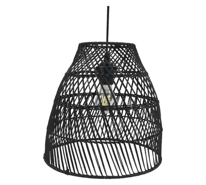 Design House Rattan Dome Pendant Light - Black