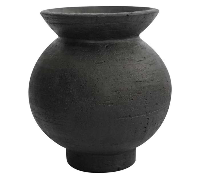 Orange Apple Terracotta Vase - Black (190 x 210 x 150mm)