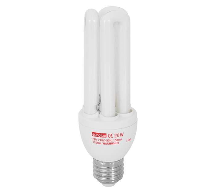 Eurolux E27 3U Compact Fluorescent - Warm White (20w)