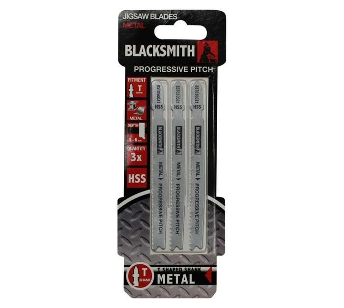 Blacksmith T Shank metal 3-6mm Jigsaw Blade (3 piece)