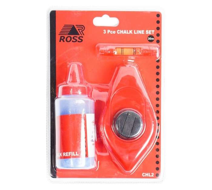 Ross F7761 CHL2 3 Piece Chalk Line Set - Red/Black (230 x 160 x 60mm)