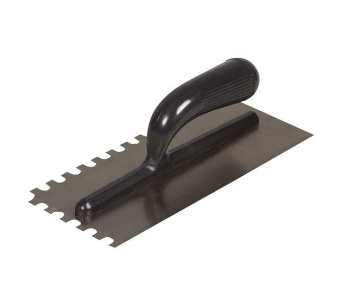 Trubuild Steel Blade Notched Trowel PVC Handle - Black