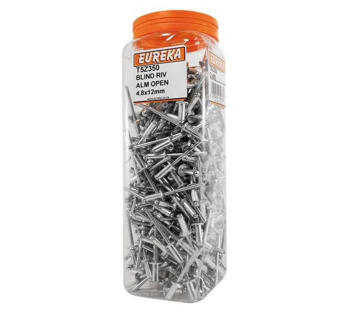 Eureka 400 x Aluminium Open Blind Rivets (4.8 x 12mm)