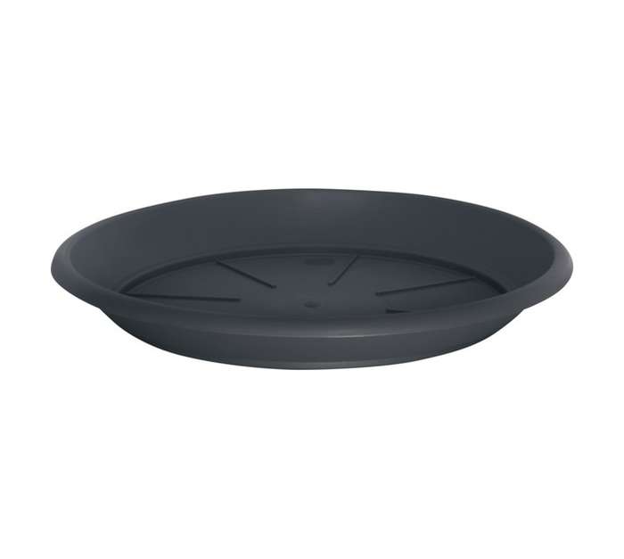 Idel Siena Plastic Round Saucer - Anthracite (230 x 230 x 10mm)