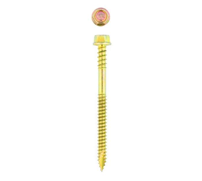 Eureka 25 x Pasivated Type 17 Tek Wood Screw - Yellow (5.5 x 70 x 5.5mm)