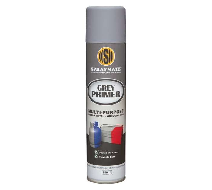 Spraymate Spray Paint Fast Drying Primer - Grey (250ml)