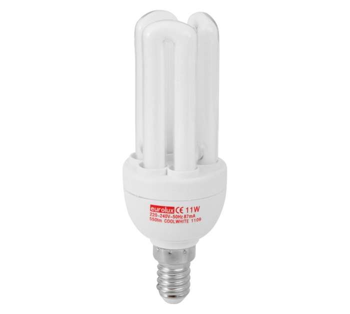 Eurolux E14 Compact Fluorescent Globe - Cool White (11w)