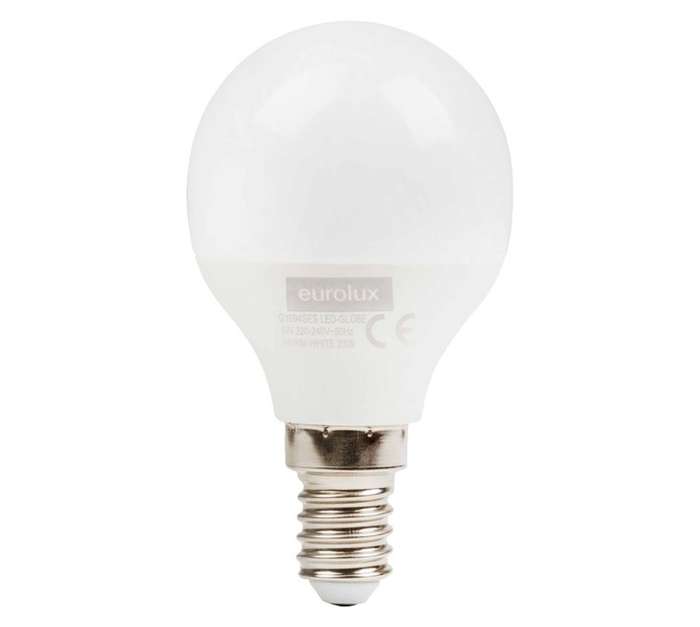 Eurolux 2 x E14 LED Golf Ball Globe - Warm White (5W)