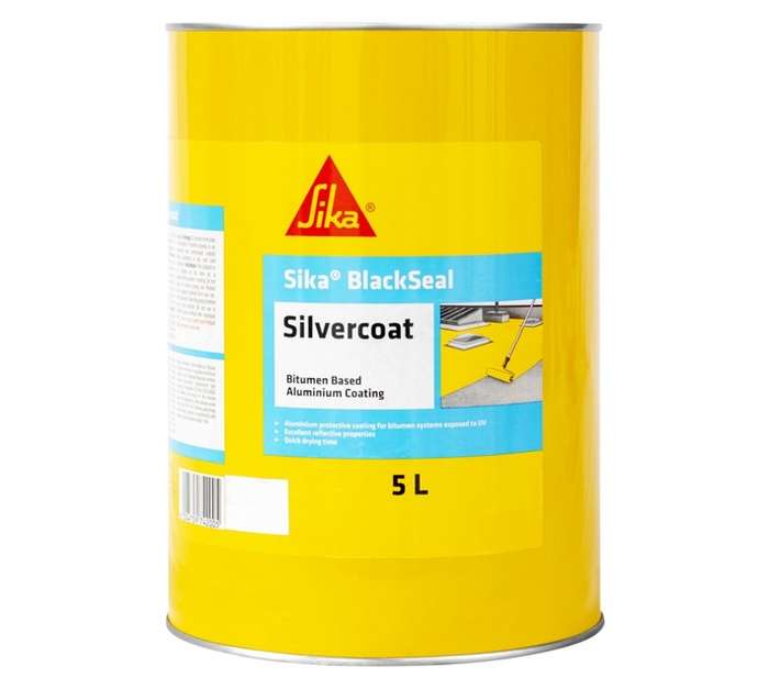 Sika ZL4082 Blackseal Silvercoat Waterproofing Coating - Black (5L)