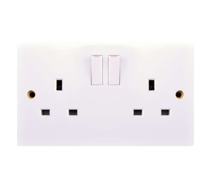 Litemaster CT2872 Double Switch Socket - White (13a)