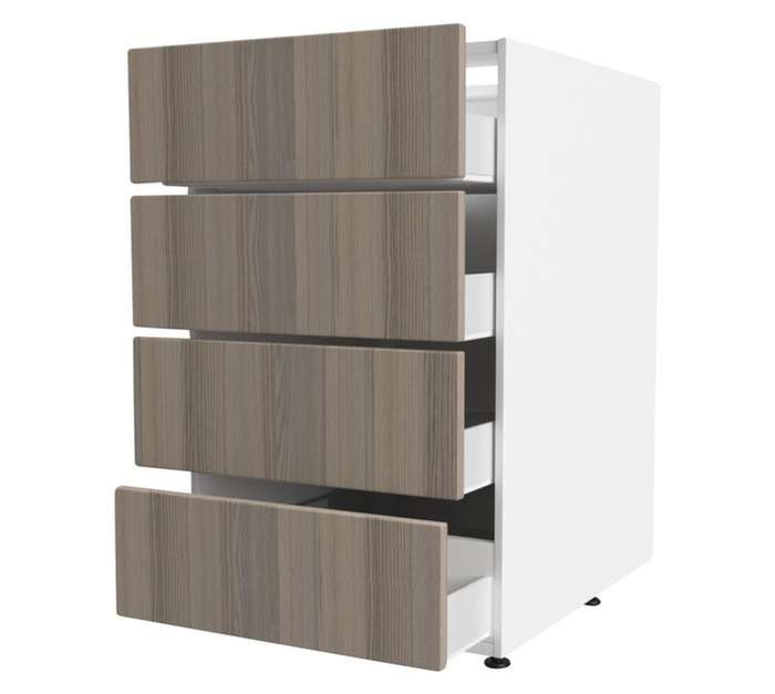 Home and Kitchen Base Unit 4 Drawer Melamine Cabinet - Coimbra (450mm)