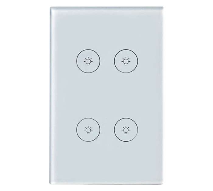 Qualitel 4-Gang Smart Wi-Fi Light Switch - White (76 x 28 x 120mm)