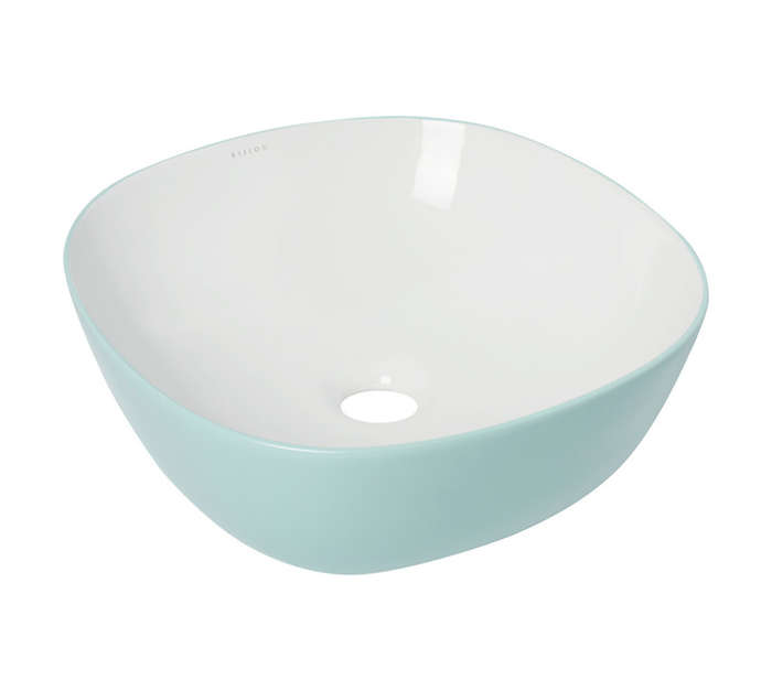 Bijiou Evoque Square Freestanding Basin - Juniper Green (410 x 410 x 145mm)