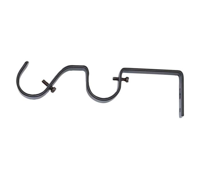 Steel Double Rod Bracket - Black (32mm)