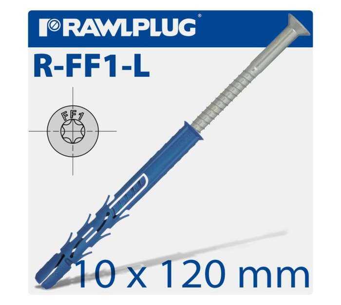 Rawplug RAW R-S1-FF1N10L120-4 4 x Nylon Frame Fixing Plug (10 x 120mm)