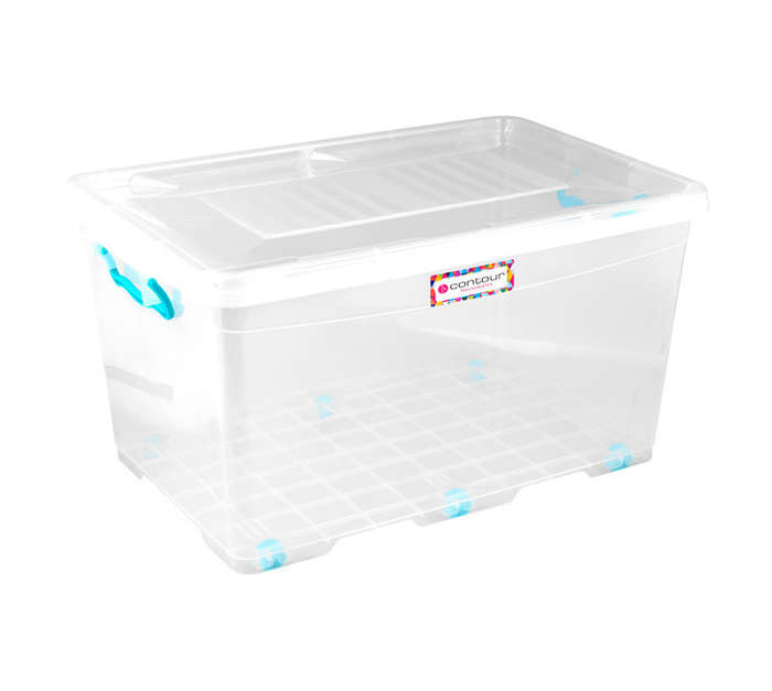 Contour Housewares SB-0050-CL-DY-B Clip and Lock Storage Box - Clear (50L)