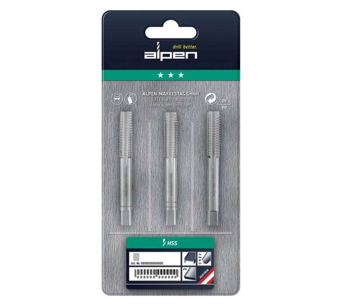 Alpen ALP70705 M5 HSS Hand Tap Set In Pouch - (0.8mm)