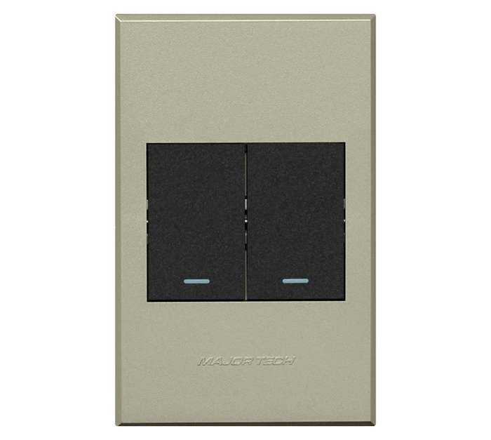 Veti 3 Series 2 Lever Bell Press Switch - Graphite/Titanium (100 x 50mm)