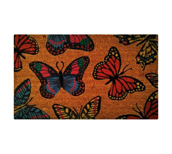Trento WG-VBC-BTRFLY Butterfly Printed Coir Mat - Multicoloured (450 x 750 x 15mm)
