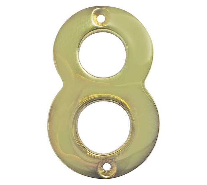 Euro Brass Numeral 8 - Brass (75mm)