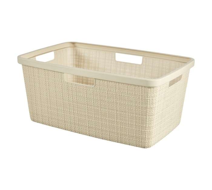 Curver by Keter Jute Laundry Basket - White (590 x 390 x 250mm)