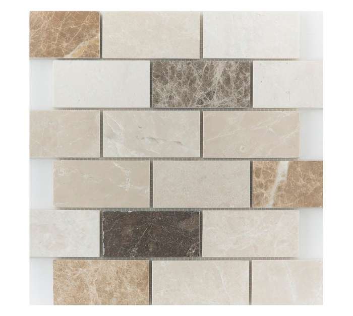 Fired Earth Marble - Pebble Beige/Brown/Gold (50 x 100mm)/(305 x 305mm) (Per Meter)