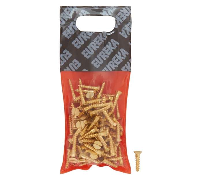 Eureka 1CI10U 3.5 x 16mm W/Screw Countersunk Solid Brass (100 Pack)