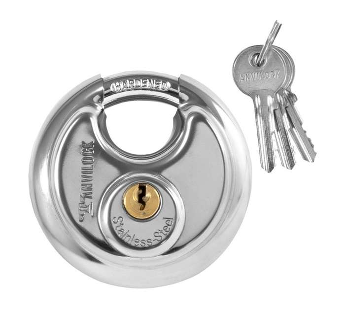 Anvilock Stainless Steel Discus Lock (90mm)