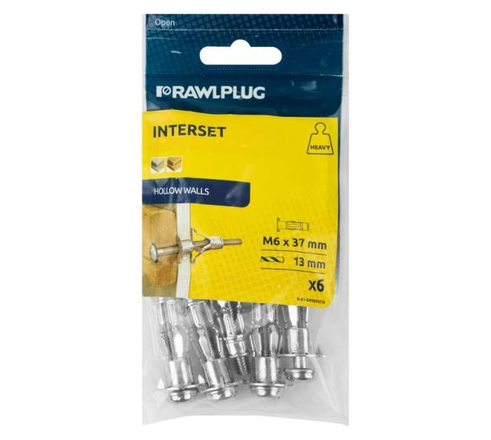 Rawlplug 6 x Interest Hollow Cavity Wall Anchor (M6 x 37mm)
