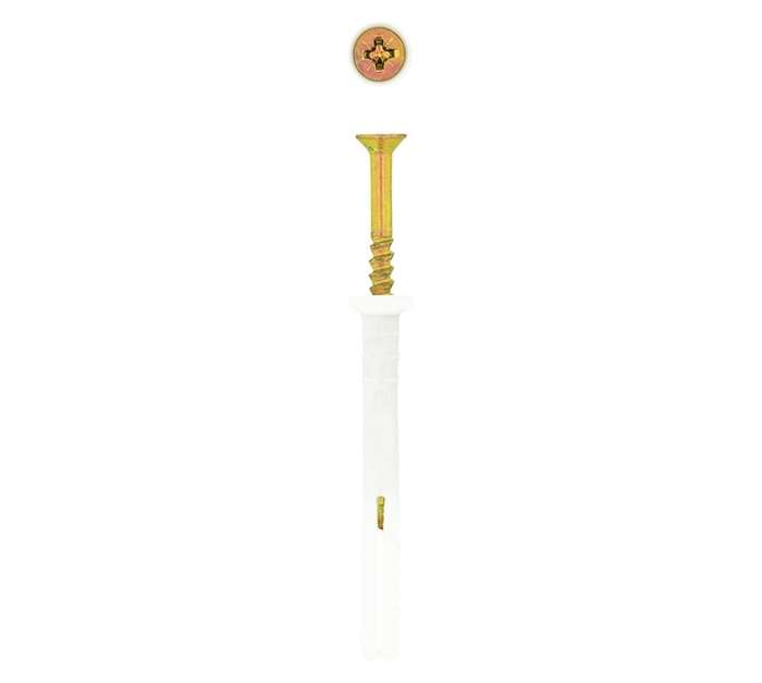Eureka 450 x Nail-In Rimmed Plug - White (6 x 55 x 6mm)