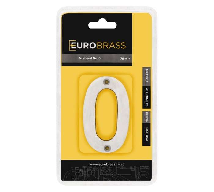 Euro Brass Numeral 0