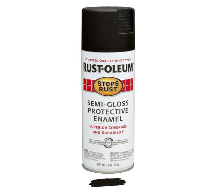 Rust-Oleum Spray Paint Stops Rust Enamel Semi-gloss - Black (340g)