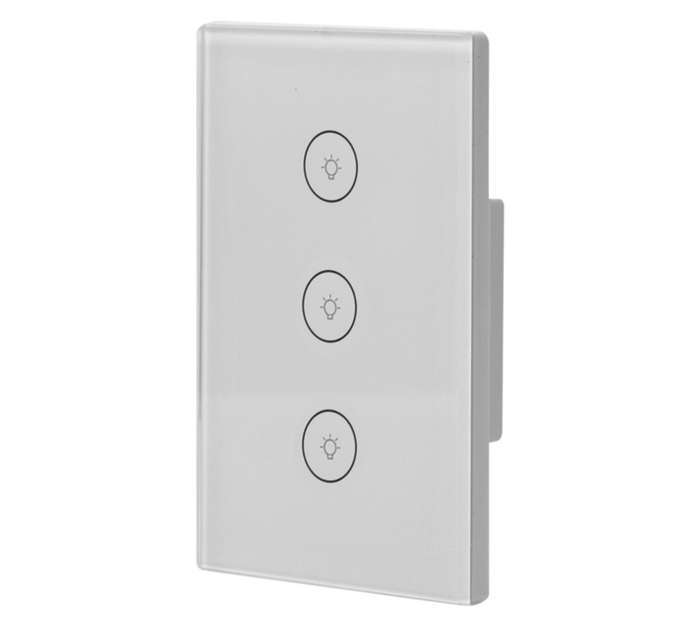 Qualitel 3-Gang Smart Wi-Fi Light Switch - White (76 x 28 x 120mm)