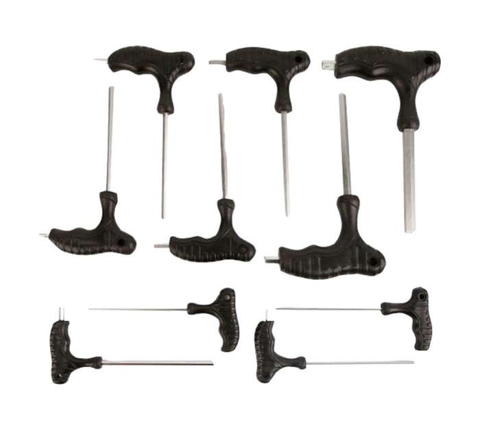 Rolson 10 Piece T-Handle Hex Key Set - Black