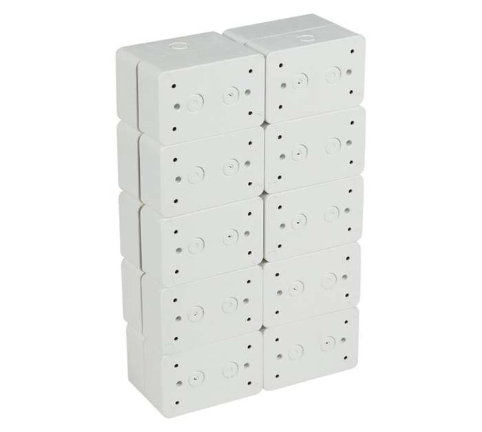 Proton Prepack 20 x PVC Plug Extension Boxes - White (50 x 100mm)