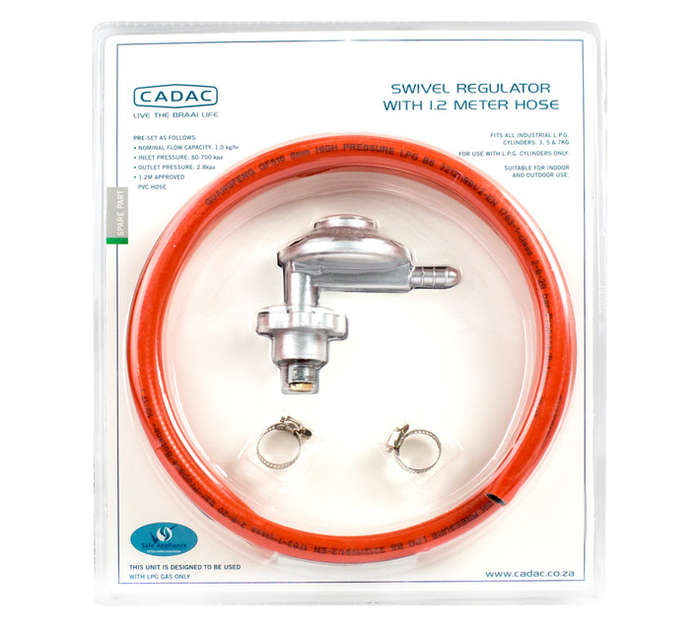 CADAC SWVEL REGULATOR 2CLAMPS HOSE 1.2M