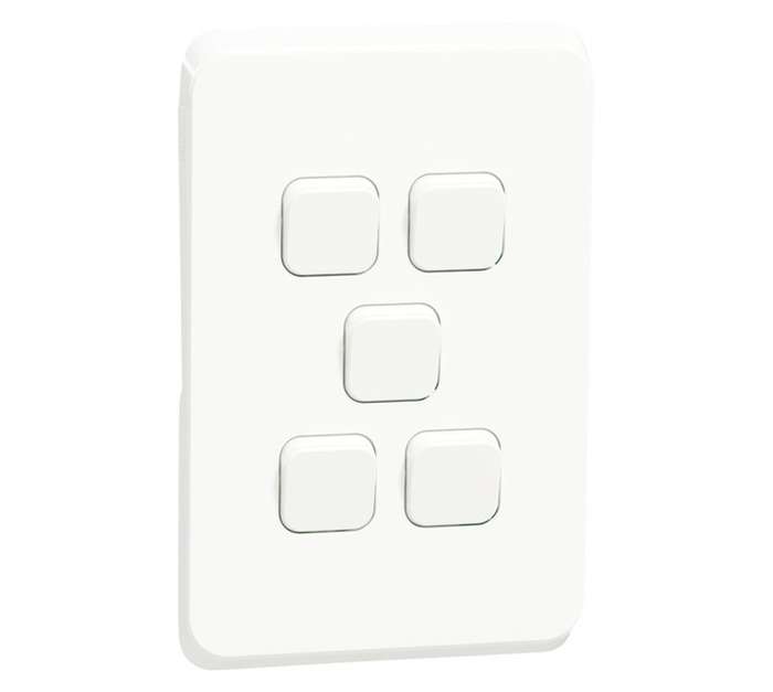 Eurolux 5 Lever Gridplate - White