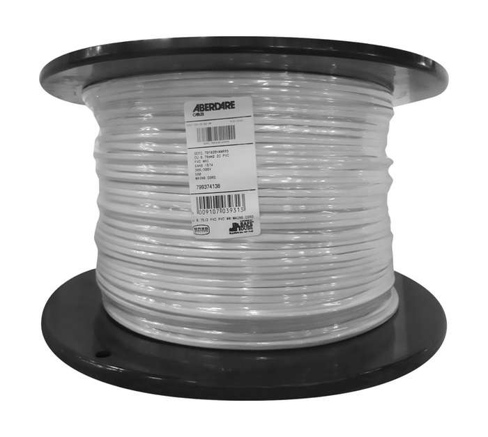 Flat Mains R5 Cable - White (0.75 x 2mm) (Per Meter)