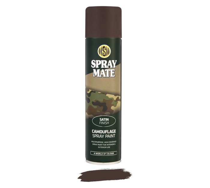 Spraymate Camo Satin Spray Paint Mud Brown 250ml