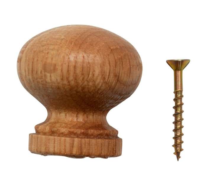 Home and Kitchen Lacquered Oak Knob (33mm)