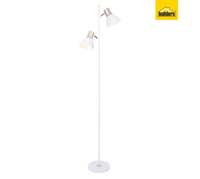 Bright Star Lighting Mother and Son Floor Lamp with Double Switch - White