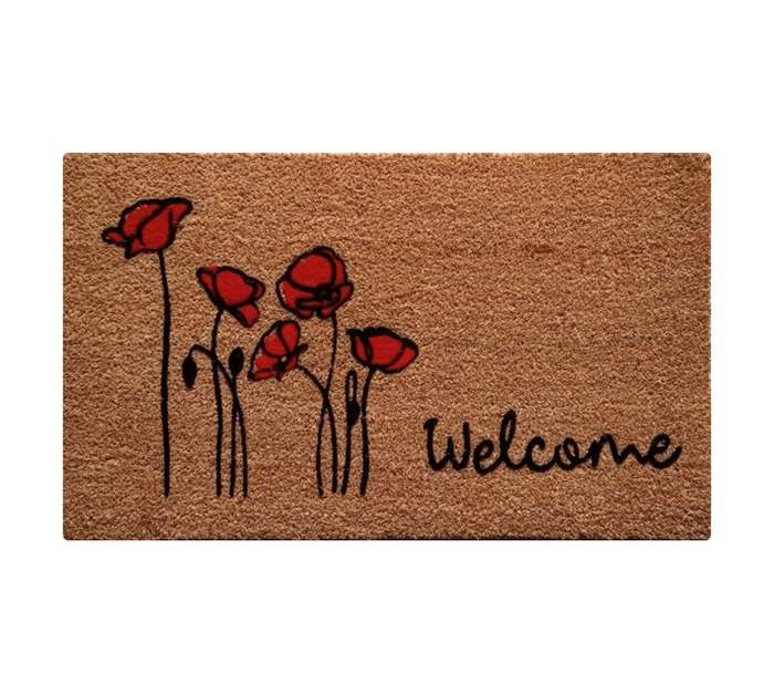 Trento RFL60 Coir Flock Flower Welcome Mat (450 x 750mm)