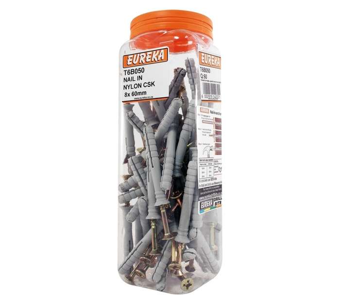 Eureka 8 x 60mm Nail In Nylon Csk (Q60)