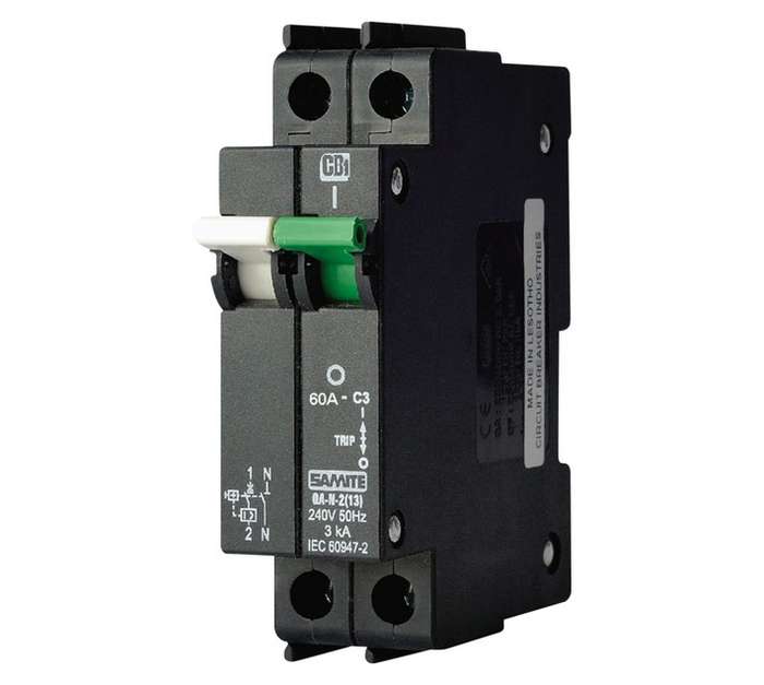CBI 60A 3kA ip+n Main Switch - White/Green